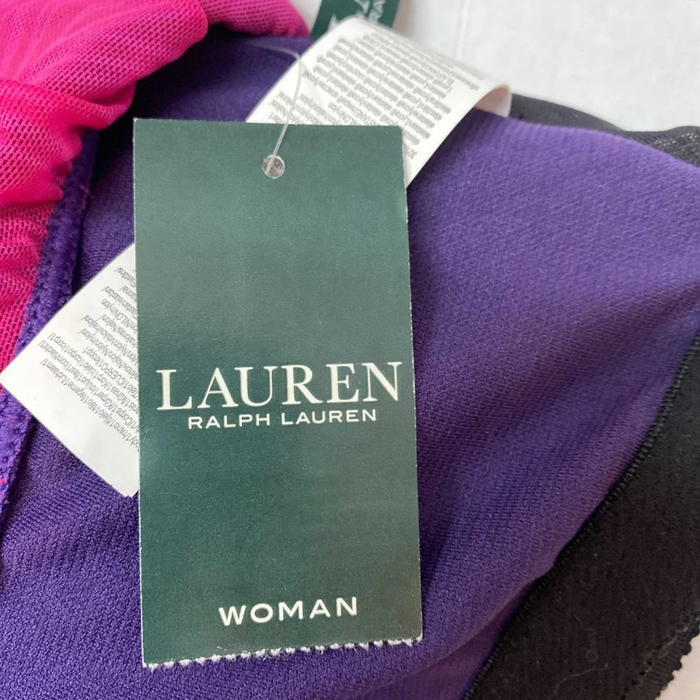 NWT Lauren Ralph Lauren Ombre Palm Pink One Piece Swimsuit - Picture 4 of 4